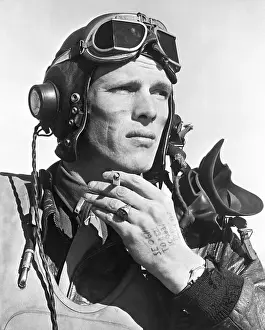 Bombing Prints: US Pilot after Seven-Hour Mission over Germany