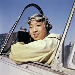 Pilot Sitting in Airplane