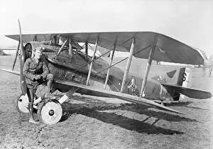 Moselle Prints: Pilot Standing Near Biplane