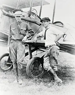 Biplane Prints: Pilots Charles Lindbergh and Harlan Gurney