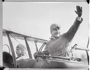 Maryland Prints: Pilots Waving from Plane and in Cockpit