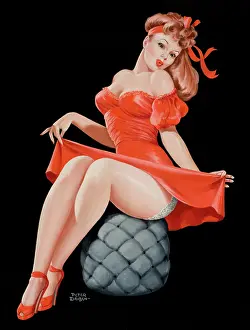 Lace Prints: Pin-Up in Red