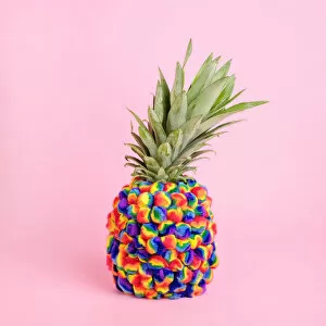 Pink Collection: pineapple, puffball, puffballs, pom poms, pompom, fuzzy, soft, tie dye, psychodelic