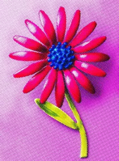 Captivating Art Illustrations Collection: Pink and Blue Flower