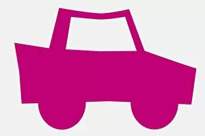 Pink car, side view