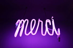Vibrant Neon Art Gallery: Merci