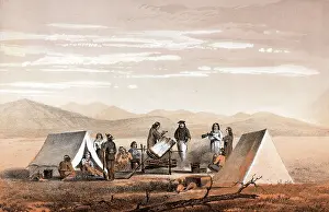 Camping Prints: Pioneers Camping On Plains