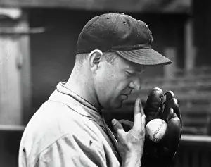 Pitcher Burleigh Grimes Demonstrating Spitball