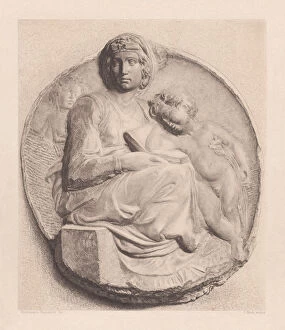 Pitti Madonna, sculpted (c.1504) by Michelangelo, Florence, Italy, published 1884