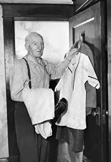 Prints of PITTSBURGH, PA - FEBRUARY 24: Honus Wagner hangs up his unirform for the last time. Leaving his job as a Pittsburgh Pirate coach for retirement at 78 years old, on February 24, 1917 MLB Legends Art Prints: Top 10 Greatest Baseball Players of All Time: Pittsburgh Pirates