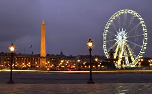 Place de la Concorde & Luxor Obelisk at dusk Paris