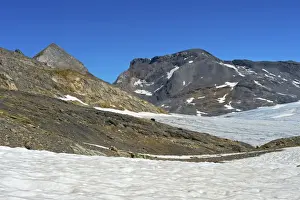 Canton Of Schwyz Prints: Plaine Morte glacier plateau with Mt Gletscherhorn and Mt Wildstrubel