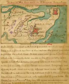 James Prints: Plan for the Assault on Fort Wagner