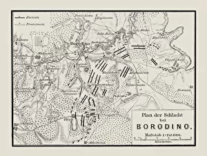 Historcal Battle Maps and Plans Collection: Plan of the battle at Borodino