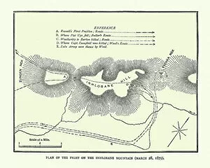 Historcal Battle Maps and Plans Collection: Plan of the Battle of Hlobane, Anglo Zulu war