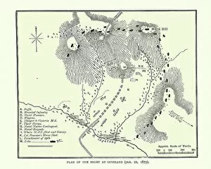 Historcal Battle Maps and Plans Collection: Plan of the Battle of Inyezane, or Siege of Eshowe, 1879
