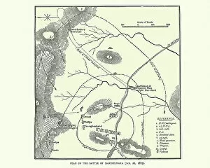 Historcal Battle Maps and Plans Collection: Plan of the Battle of Isandlwana, Anglo-Zulu War