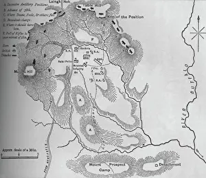 Britain Prints: Plan Of The Battle Of LaingS Nek (January 28)