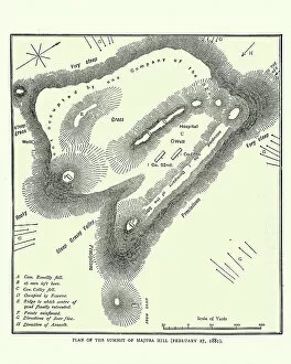 Historcal Battle Maps and Plans Collection: Plan of Battle of Majuba Hill, First Boer War