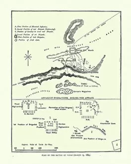 Historcal Battle Maps and Plans Collection: Plan of the Battle of Tamai, Sudan, 19th Century