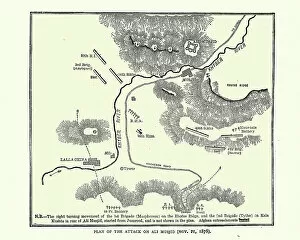 Historcal Battle Maps and Plans Collection: Plan of British attack on Ali Masjid Fort, 1878
