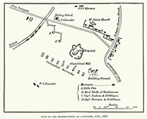 Images Dated 16th June 2014: Plan of the Entrenchment at Cawnpore