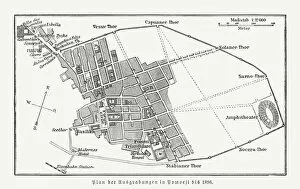 Images Dated 20th December 2018: Plan of the excavations of Pompeii until 1896, published 1897