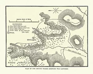 Plan of Ngome forest showing where Cetshwayo was captured