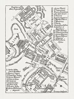 Images Dated 17th June 2015: Plan of Roman Forum, wood engraving, published in 1878
