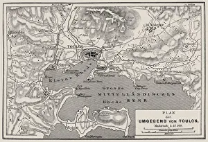 Prints of Illustration of a Plan of the surrounding of Toulon Historcal Battle Maps And Plan Prints: Plan of the surrounding of Toulon