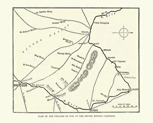 Plan of the theatre of war, Second sudan campaign, Mahdist War 19th Century