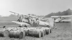 Wilmington Prints: Plane and Crew Waiting for Flight with DDT