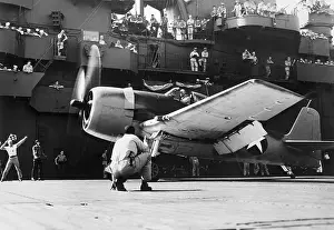 Shipper Prints: Plane Taking Off On Aircraft Carrier