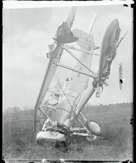 Maryland Prints: Plane Wreckage Sitting on a Field