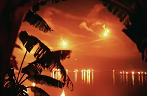 Da Nang Prints: US Planes Dropping Flares over Da Nang Waterfront