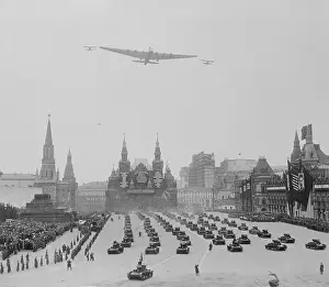 Planes Flying over May Day Parade