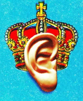 Unique Art Illustrations Gallery: Plastic Ear over a Crown