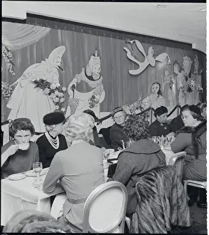 Playbill Restaurant Patrons by Hirschfeld Caricature Mural