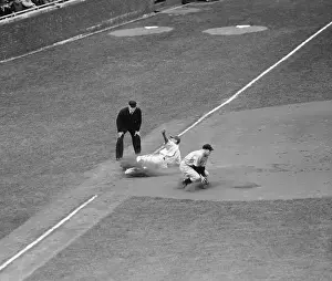 Umpire Prints: Player Slides Into Base