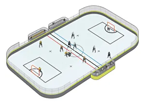 Group Of People Gallery: Players on roller hockey rink