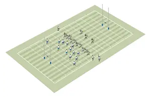 Team Sport Prints: Players on rugby pitch