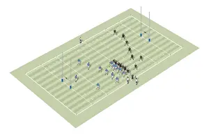 Team Sport Prints: Players on rugby pitch