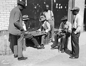 Checkers Prints: Playing Checkers Outdoors In Harlem