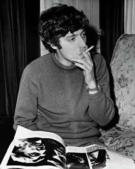 Playwright Tom Stoppard Smoking Cigarette