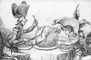 The Plum-Pudding in Danger Cartoon by James Gillray