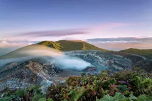 Lush Foliage Collection: Poas Volcano crater at sunset, Costa Rica