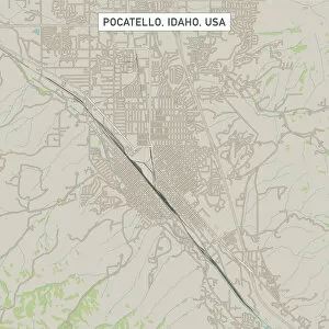 Images Dated 29th May 2018: Pocatello Idaho US City Street Map