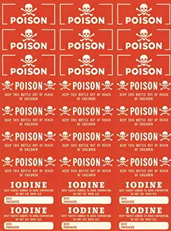 Images Dated 26th September 2003: Poison and iodine stickers