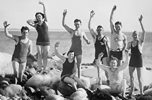 Bedford Prints: Polar Bear Club Members Posing on the Ice