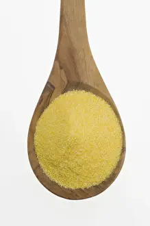 Spoon Prints: Polenta, cornmeal on an olive wood spoon